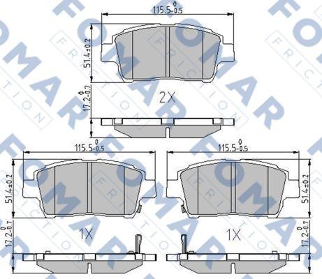 FOMAR Friction FO 909381 - Brake Pad Set, disc brake autospares.lv