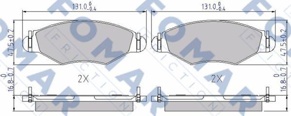 FOMAR Friction FO 906881 - Brake Pad Set, disc brake autospares.lv