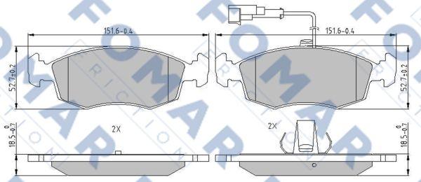 FOMAR Friction FO 901981 - Brake Pad Set, disc brake autospares.lv