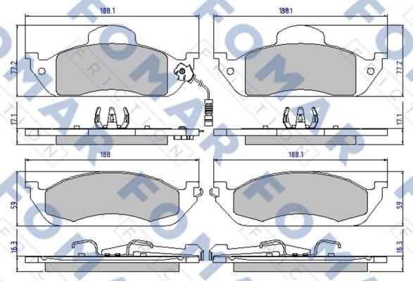 FOMAR Friction FO 901381 - Brake Pad Set, disc brake autospares.lv