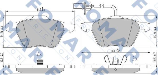 FOMAR Friction FO 911381 - Brake Pad Set, disc brake autospares.lv