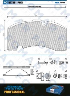 FOMAR Friction FO 917581 - Brake Pad Set, disc brake autospares.lv