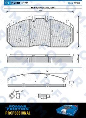 FOMAR Friction FO 917081 - Brake Pad Set, disc brake autospares.lv