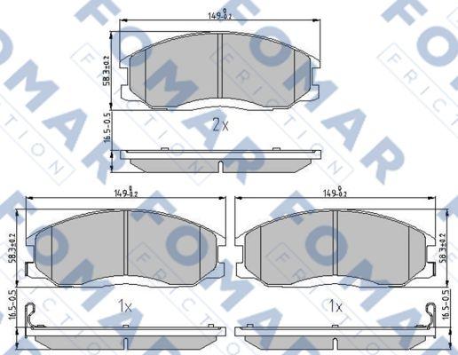 FOMAR Friction FO 934581 - Brake Pad Set, disc brake autospares.lv