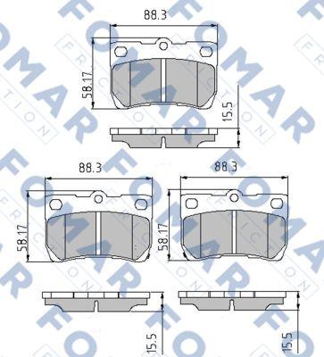 FOMAR Friction FO 935181 - Brake Pad Set, disc brake autospares.lv