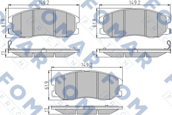 FOMAR Friction FO 930881 - Brake Pad Set, disc brake autospares.lv