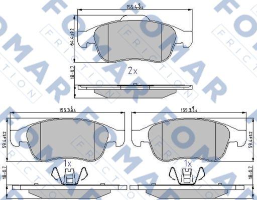 FOMAR Friction FO 931481 - Brake Pad Set, disc brake autospares.lv