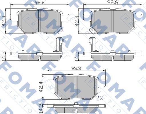 FOMAR Friction FO 933481 - Brake Pad Set, disc brake autospares.lv