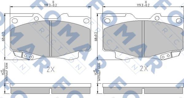 FOMAR Friction FO 932981 - Brake Pad Set, disc brake autospares.lv