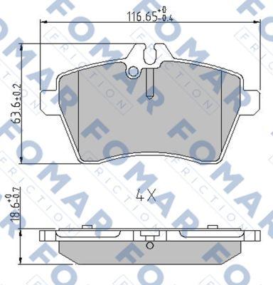 FOMAR Friction FO 929681 - Brake Pad Set, disc brake autospares.lv