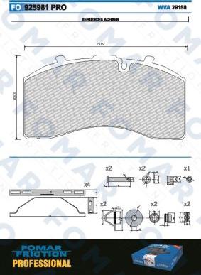 FOMAR Friction FO 925981 - Brake Pad Set, disc brake autospares.lv