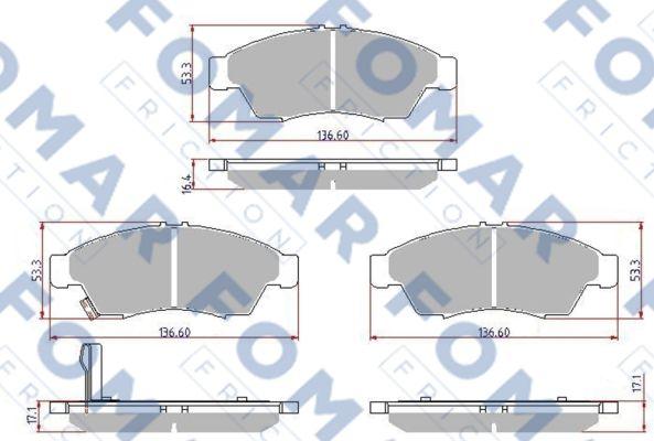 FOMAR Friction FO 923881 - Brake Pad Set, disc brake autospares.lv
