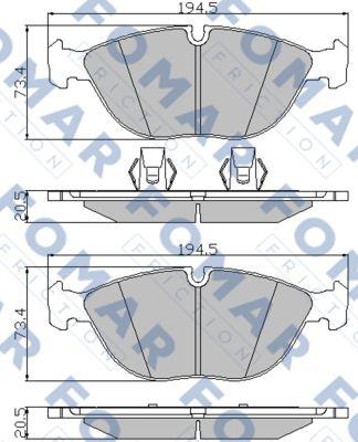 FOMAR Friction FO 922281 - Brake Pad Set, disc brake autospares.lv