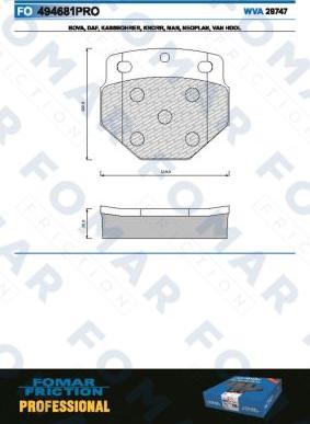 FOMAR Friction FO 494681 - Brake Pad Set, disc brake autospares.lv