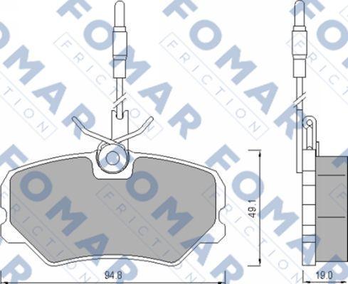 FOMAR Friction FO 492281 - Brake Pad Set, disc brake autospares.lv