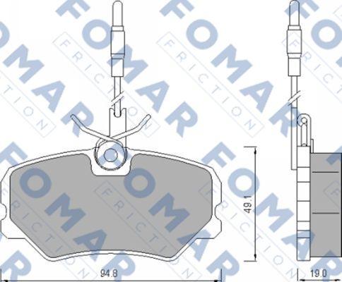 FOMAR Friction FO 443981 - Brake Pad Set, disc brake autospares.lv