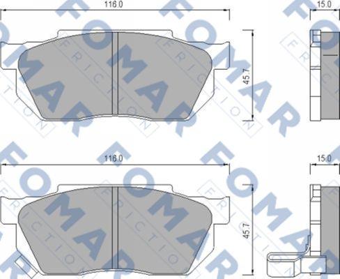 FOMAR Friction FO 447581 - Brake Pad Set, disc brake autospares.lv