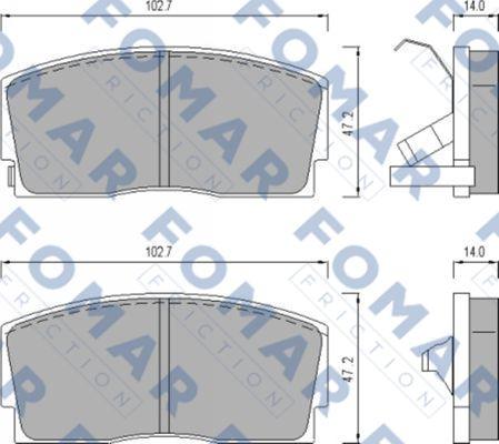 FOMAR Friction FO 447281 - Brake Pad Set, disc brake autospares.lv
