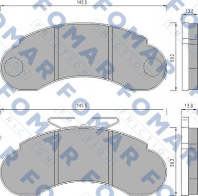 FOMAR Friction FO 458581 - Brake Pad Set, disc brake autospares.lv