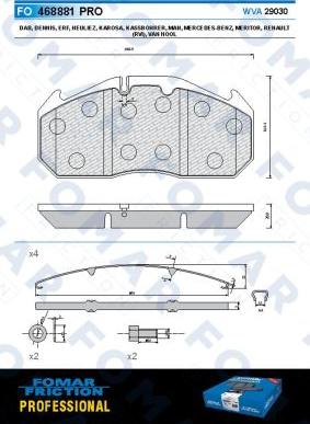 FOMAR Friction FO 468881 - Brake Pad Set, disc brake autospares.lv