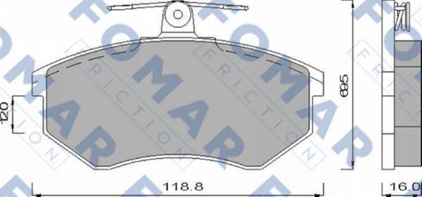 FOMAR Friction FO 488481 - Brake Pad Set, disc brake autospares.lv