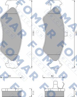 FOMAR Friction FO 487081 - Brake Pad Set, disc brake autospares.lv