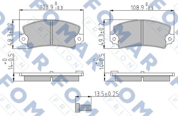 FOMAR Friction FO 422687 - Brake Pad Set, disc brake autospares.lv