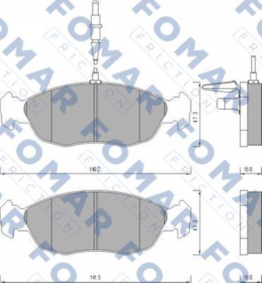 FOMAR Friction FO 475881 - Brake Pad Set, disc brake autospares.lv