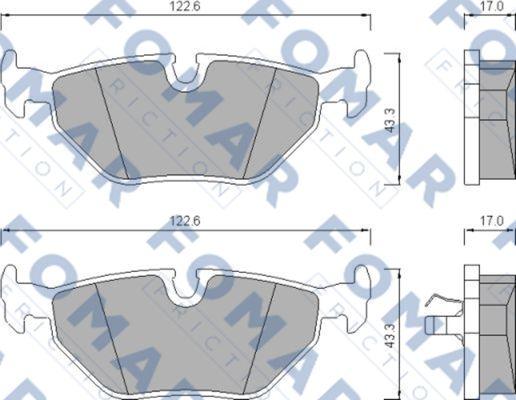 FOMAR Friction FO 476581 - Brake Pad Set, disc brake autospares.lv