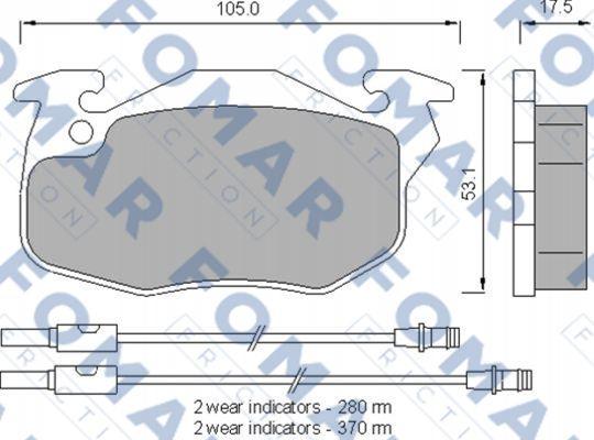 FOMAR Friction FO 553781 - Brake Pad Set, disc brake autospares.lv