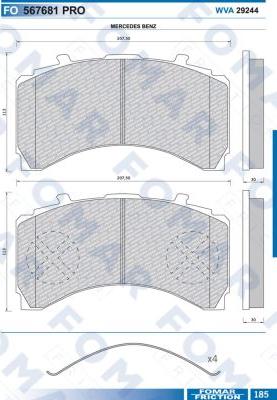 FOMAR Friction FO 567681 - Brake Pad Set, disc brake autospares.lv