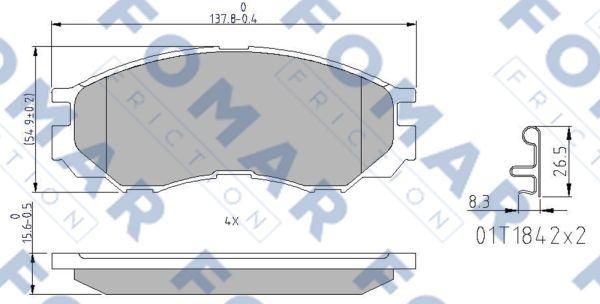 FOMAR Friction FO 690781 - Brake Pad Set, disc brake autospares.lv