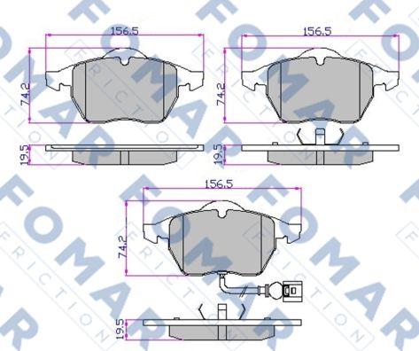 FOMAR Friction FO 692581 - Brake Pad Set, disc brake autospares.lv