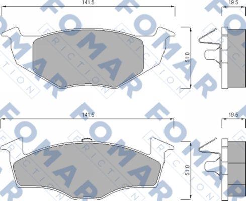 FOMAR Friction FO 643281 - Brake Pad Set, disc brake autospares.lv