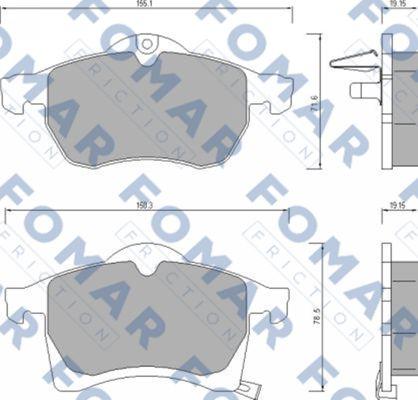FOMAR Friction FO 666681 - Brake Pad Set, disc brake autospares.lv