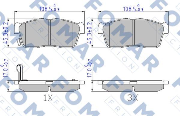 FOMAR Friction FO 603681 - Brake Pad Set, disc brake autospares.lv