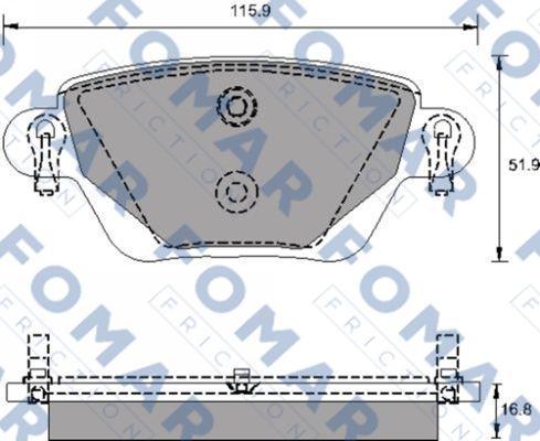 FOMAR Friction FO 684681 - Brake Pad Set, disc brake autospares.lv