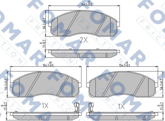 FOMAR Friction FO 685981 - Brake Pad Set, disc brake autospares.lv