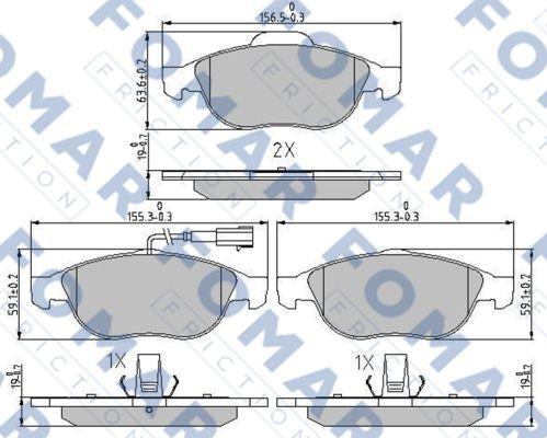 FOMAR Friction FO 688681 - Brake Pad Set, disc brake autospares.lv