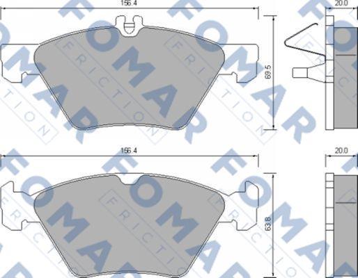 FOMAR Friction FO 639081 - Brake Pad Set, disc brake autospares.lv