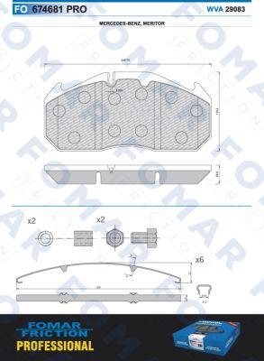 FOMAR Friction FO 674681 - Brake Pad Set, disc brake autospares.lv