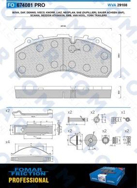 FOMAR Friction FO 674081 - Brake Pad Set, disc brake autospares.lv