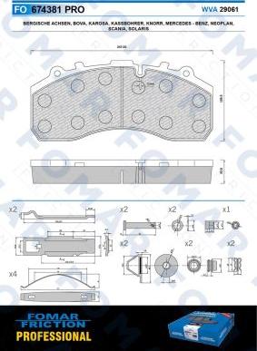 FOMAR Friction FO 674381 - Brake Pad Set, disc brake autospares.lv