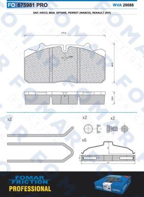 FOMAR Friction FO 675981 - Brake Pad Set, disc brake autospares.lv