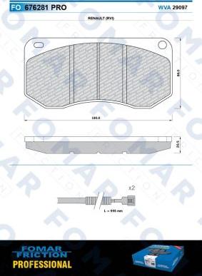 FOMAR Friction FO 676281 - Brake Pad Set, disc brake autospares.lv