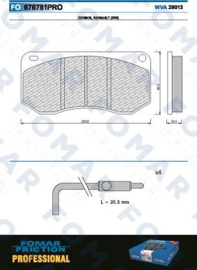 FOMAR Friction FO 676781 - Brake Pad Set, disc brake autospares.lv