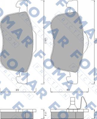 FOMAR Friction FO 673481 - Brake Pad Set, disc brake autospares.lv