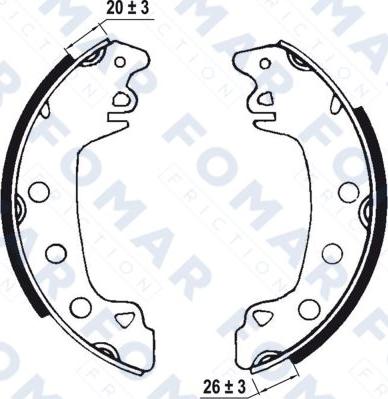 FOMAR Friction FO 0426 - Brake Shoe Set autospares.lv