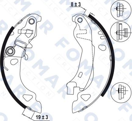 FOMAR Friction FO 0585 - Brake Shoe Set autospares.lv