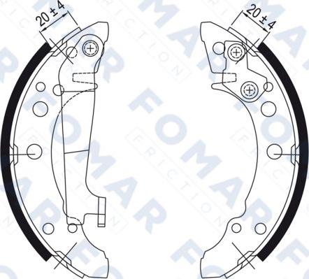 FOMAR Friction FO 0343 - Brake Shoe Set autospares.lv